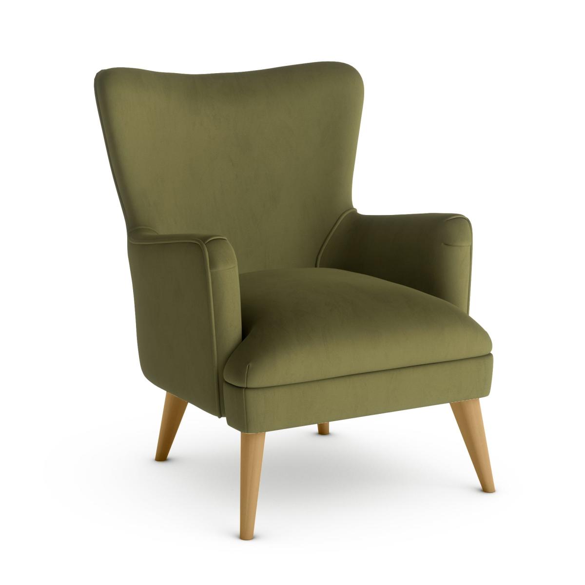Marlow Luxury Velvet Armchair Luxury Velvet Olive – image 2