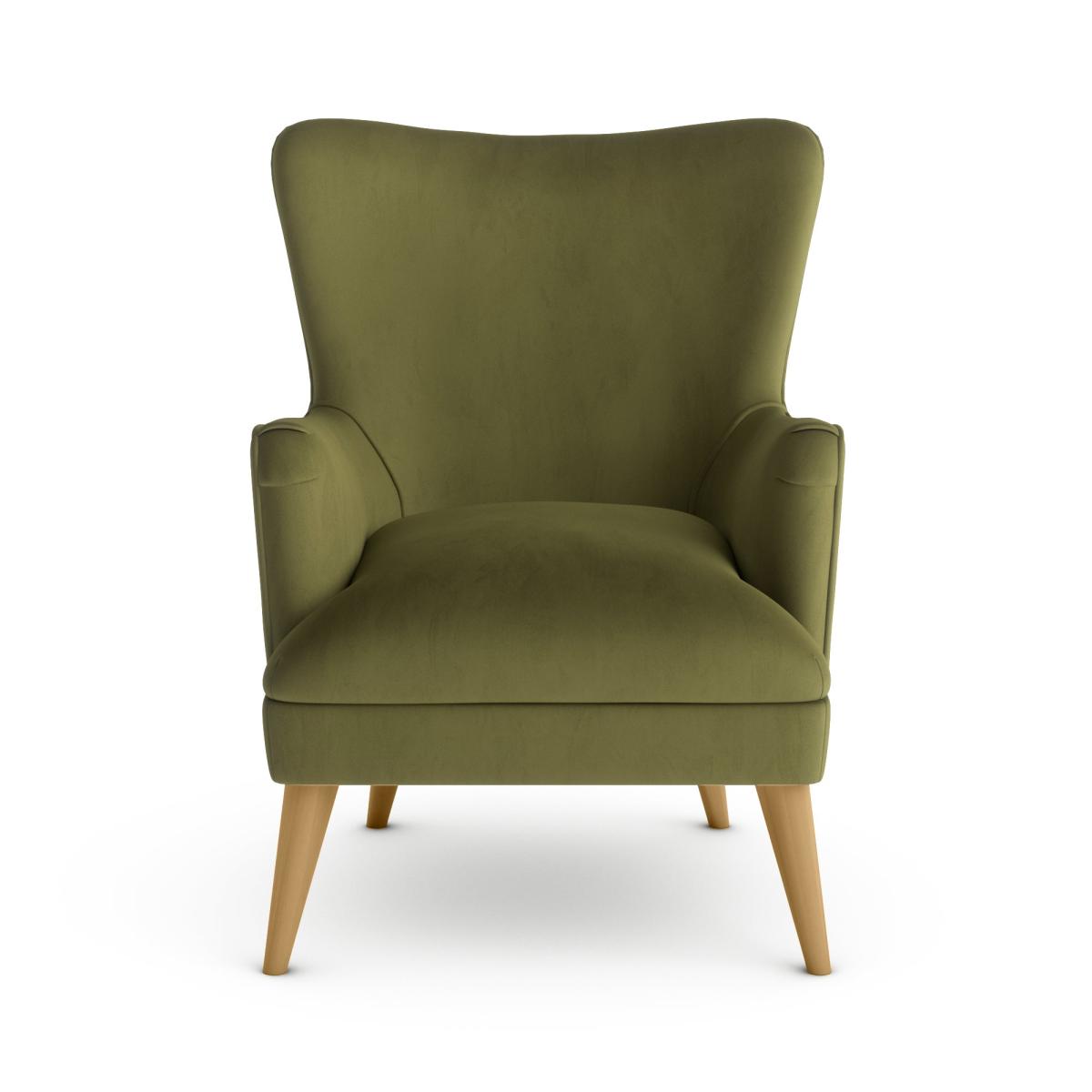 Marlow Luxury Velvet Armchair Luxury Velvet Olive – image 3