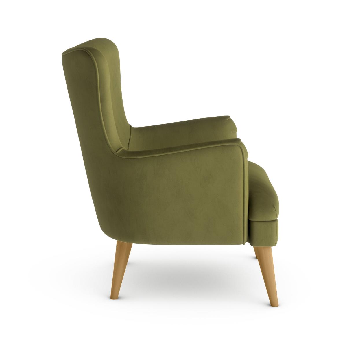 Marlow Luxury Velvet Armchair Luxury Velvet Olive – image 4
