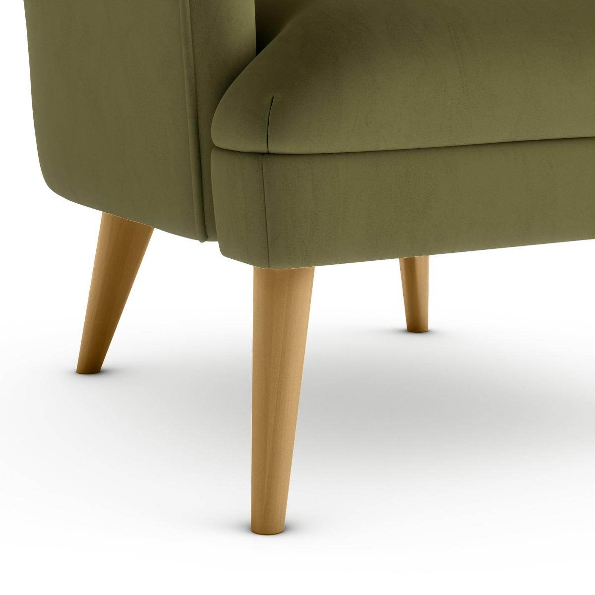Marlow Luxury Velvet Armchair Luxury Velvet Olive – image 7