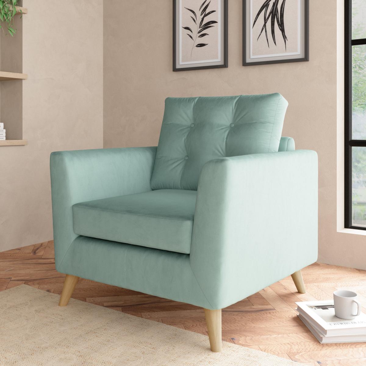 Lewes Luxury Velvet Snuggle Chair Luxury Velvet Lilypad – image 1