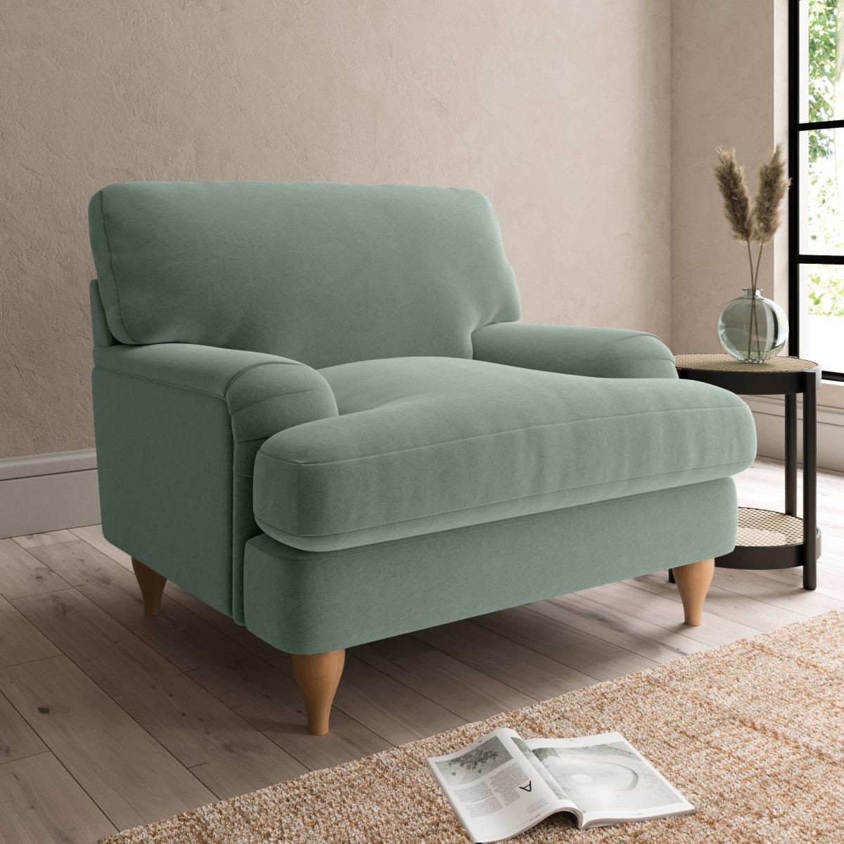 Darwin Luxury Velvet Armchair Luxury Velvet Lilypad – image 1
