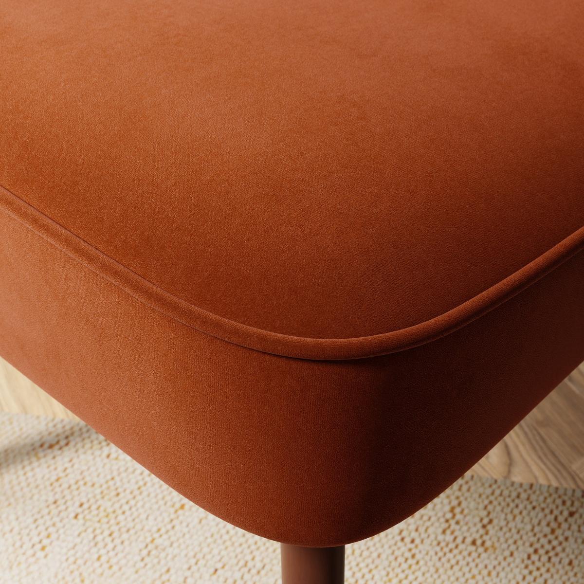 Camille Velvet Cocktail Chair Orange Umber – image 3