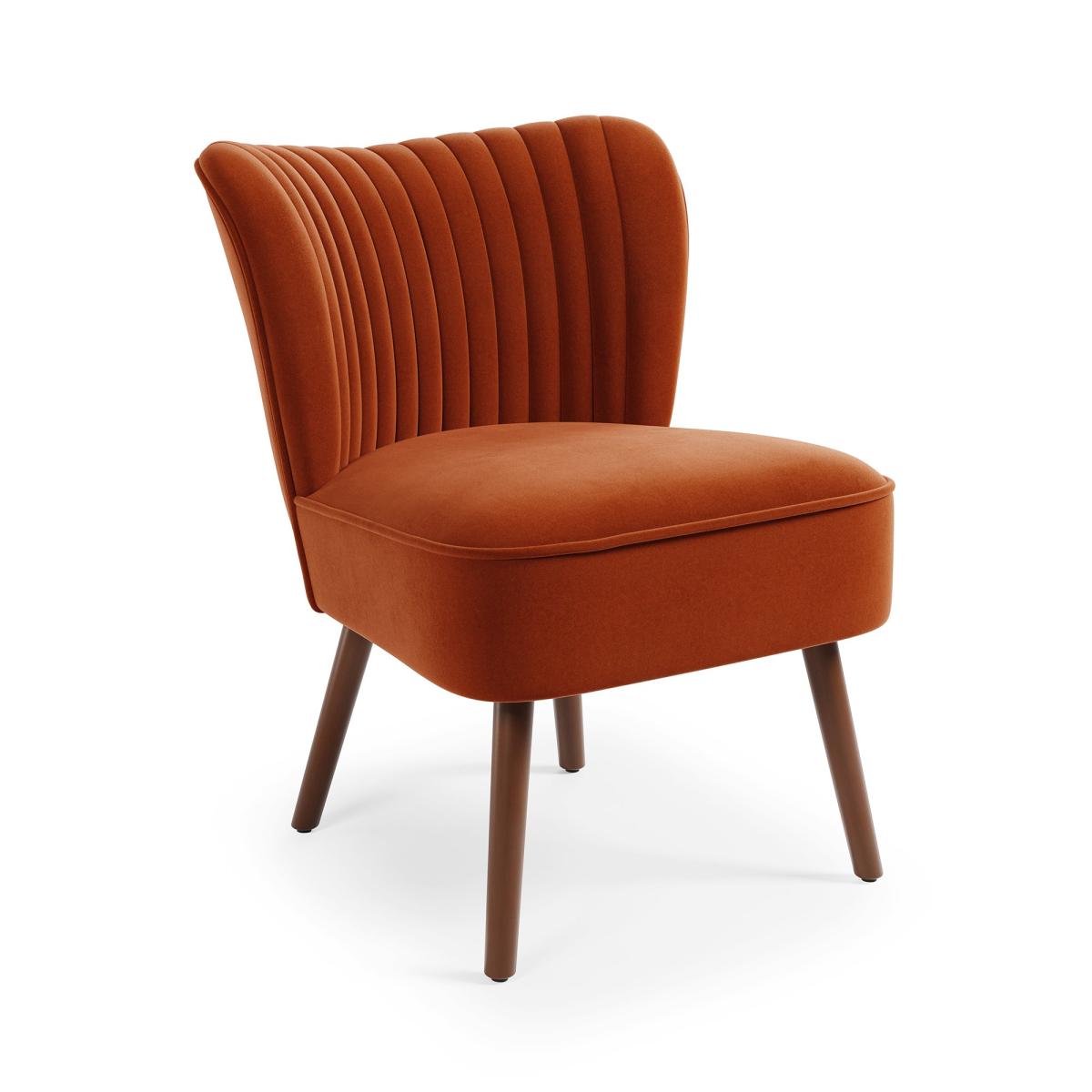 Camille Velvet Cocktail Chair Orange Umber – image 7