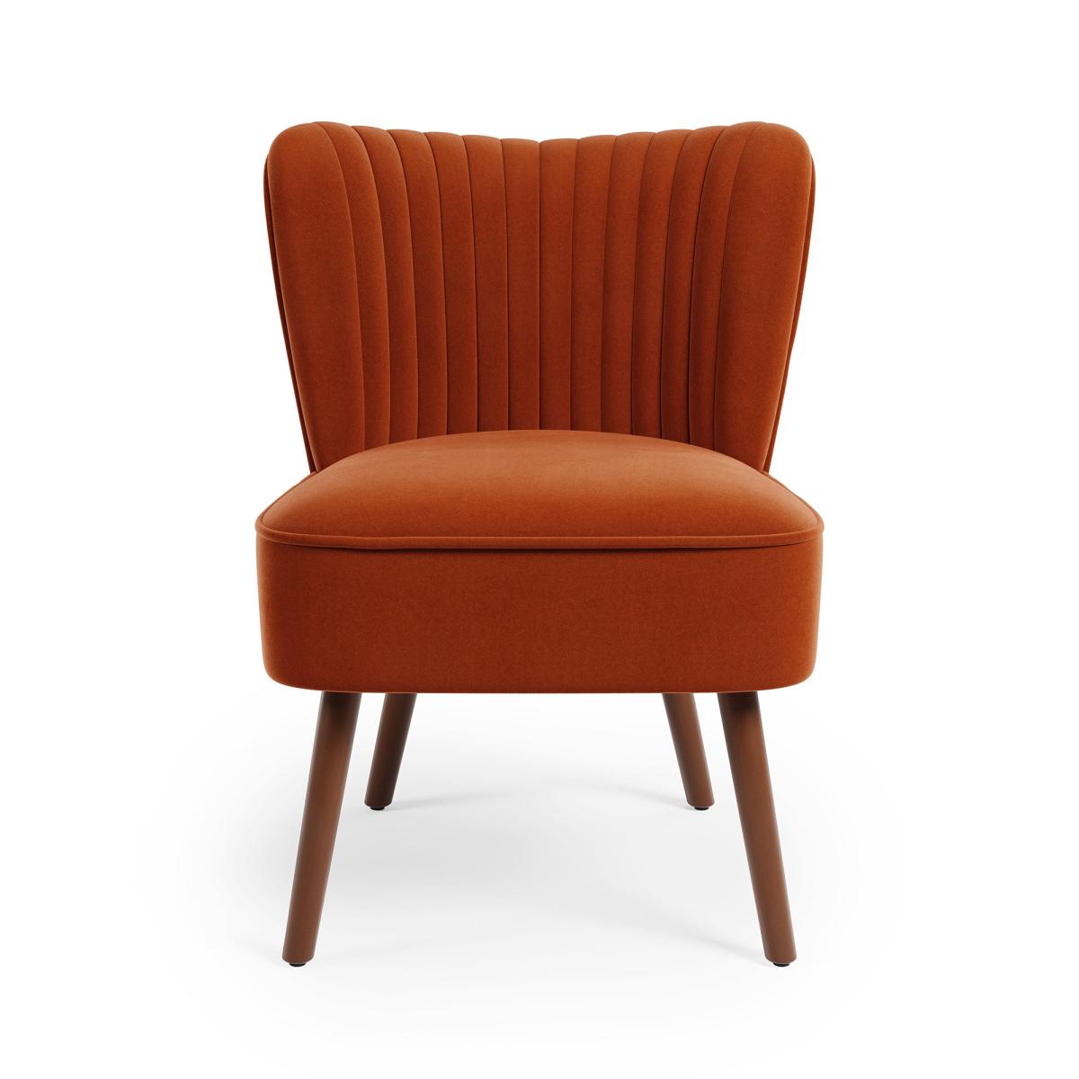 Camille Velvet Cocktail Chair Orange Umber – image 8