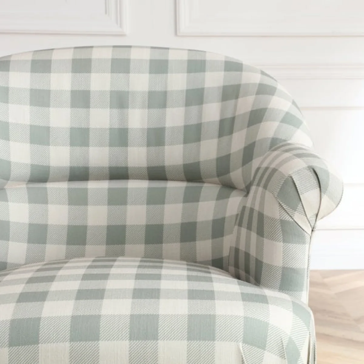 Goldie Frill Gingham Check Print Accent Chair – image 4