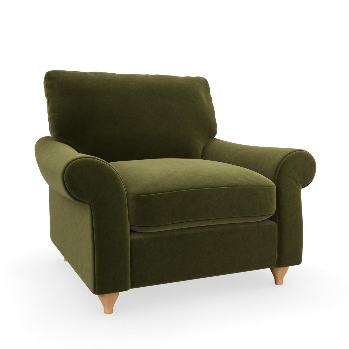 Salisbury Luxury Velvet Armchair Luxury Velvet Olive – image 2