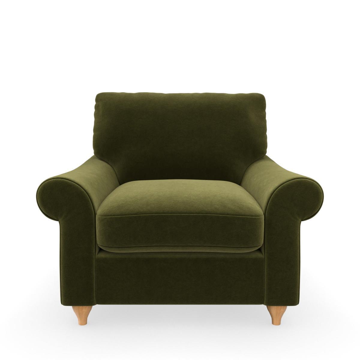 Salisbury Luxury Velvet Armchair Luxury Velvet Olive – image 3