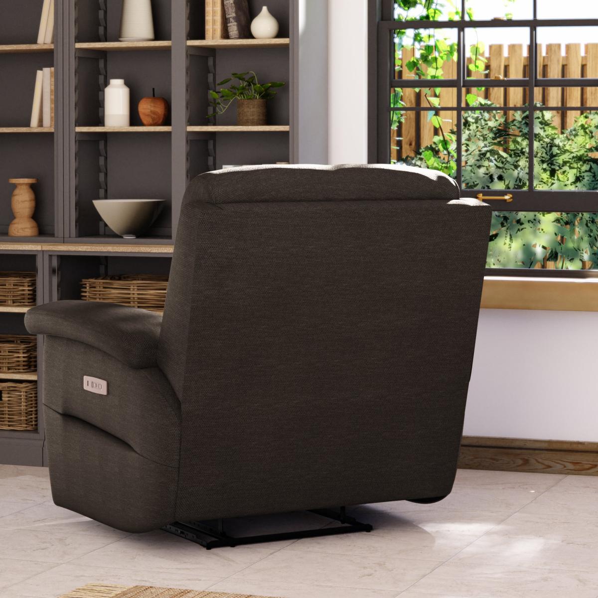 Lulworth Power Recliner Armchair Honeycomb Chenille Coco – image 5