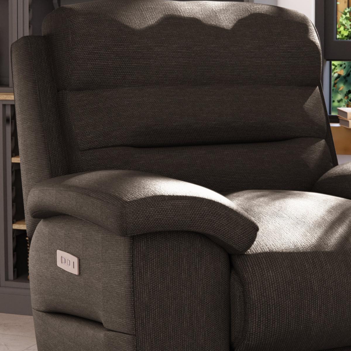 Lulworth Power Recliner Armchair Honeycomb Chenille Coco – image 6
