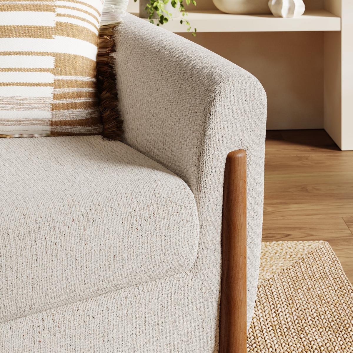 Polly Boucle Fleck Wooden Arm Tub Chair – image 3