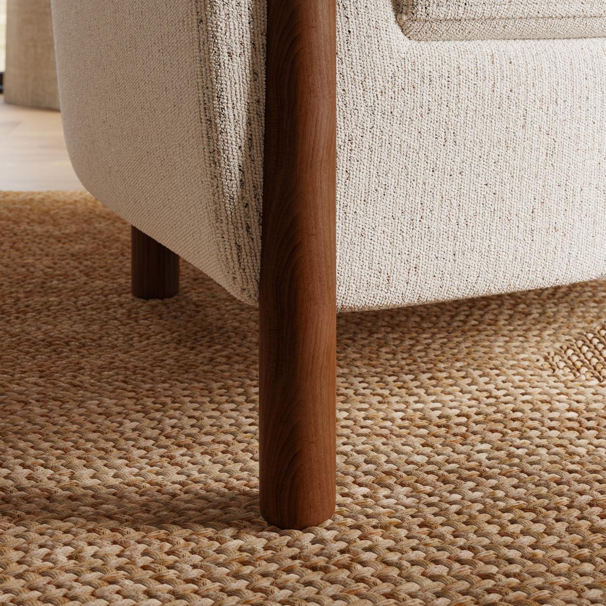 Polly Boucle Fleck Wooden Arm Tub Chair – image 4