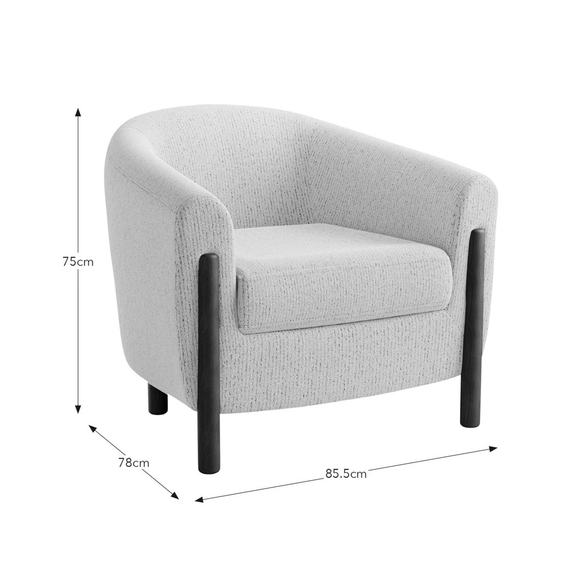Polly Boucle Fleck Wooden Arm Tub Chair – image 8