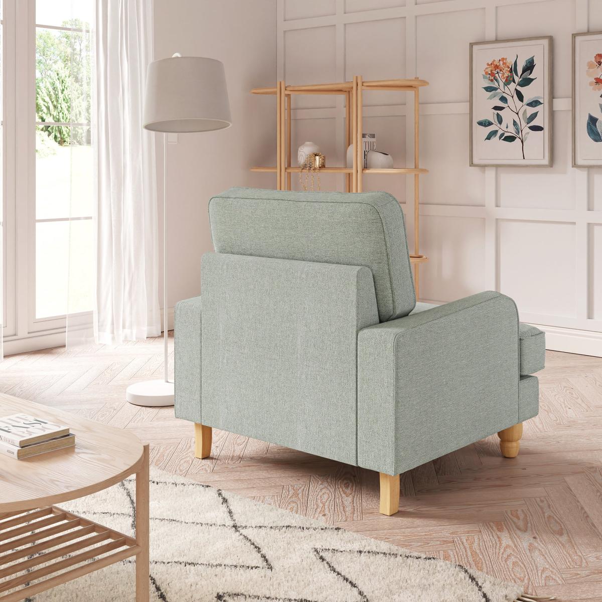 Beatrice Tonal Textured Weave Armchair Tonal Textured Weave Duck Egg – image 6
