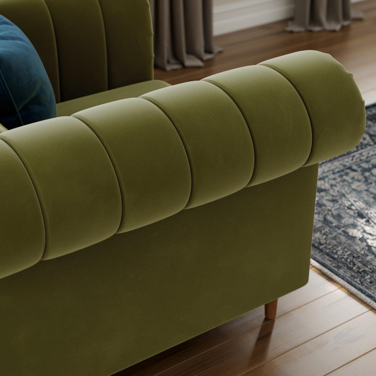 Chesterfield Velvet Chair Olive – image 2