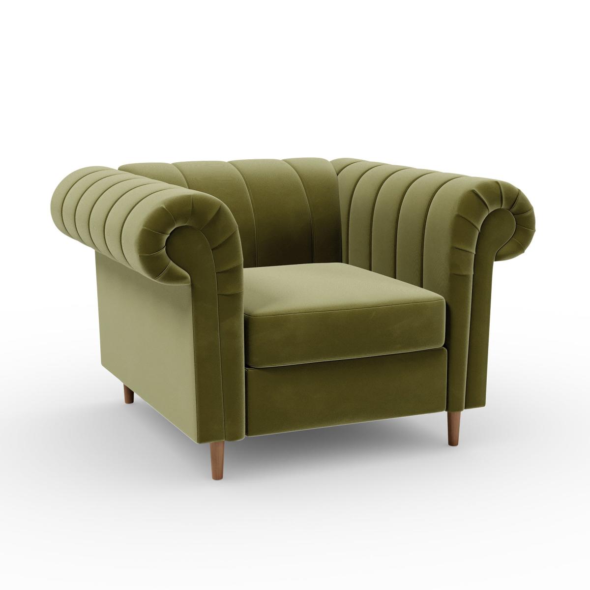 Chesterfield Velvet Chair Olive – image 5