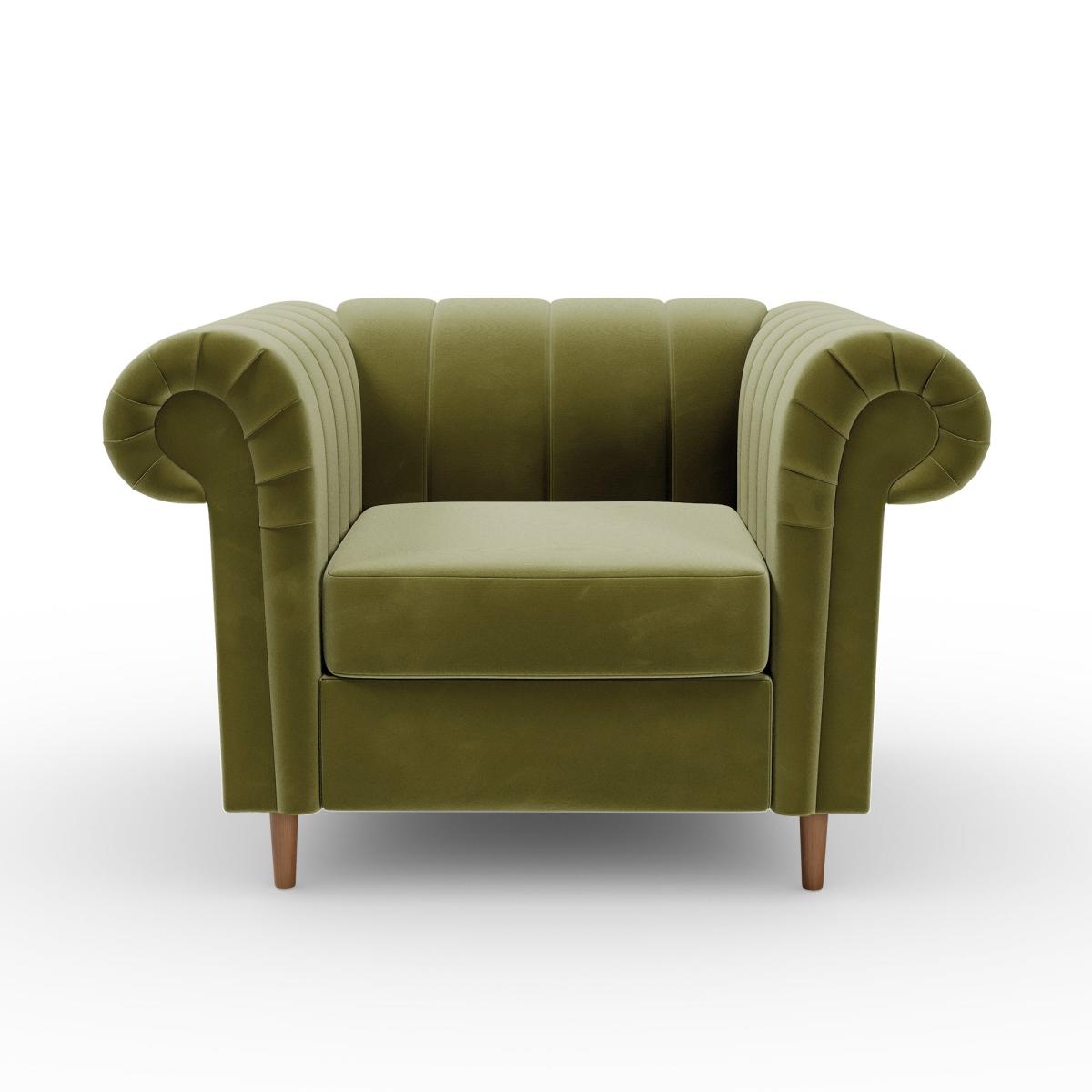 Chesterfield Velvet Chair Olive – image 6