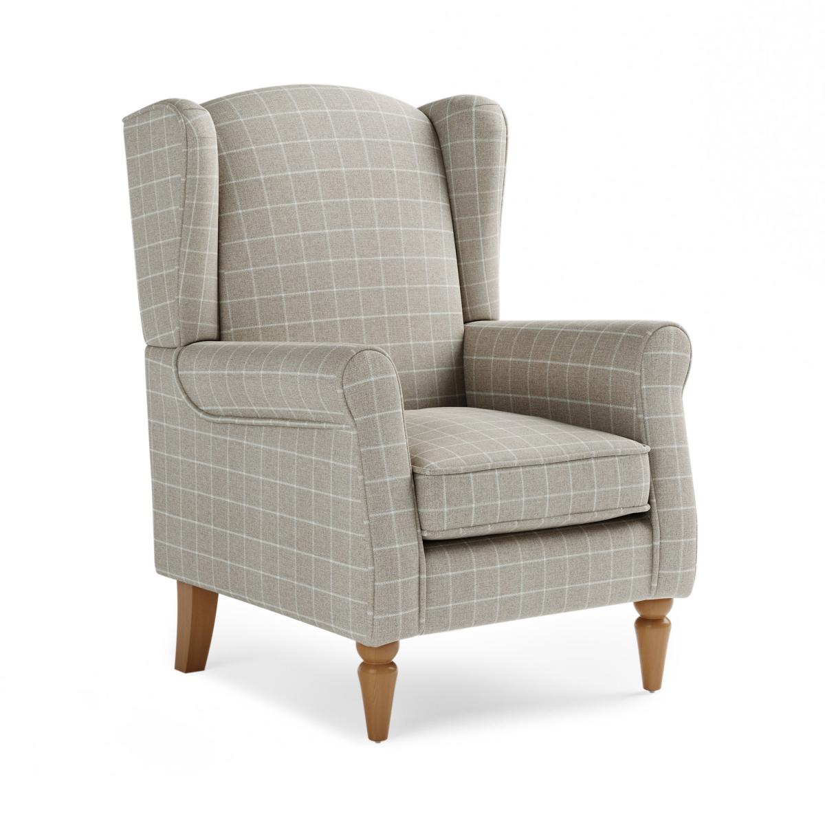 Oswald Self Assembly Window Pane Check Armchair Natural Natural – image 2
