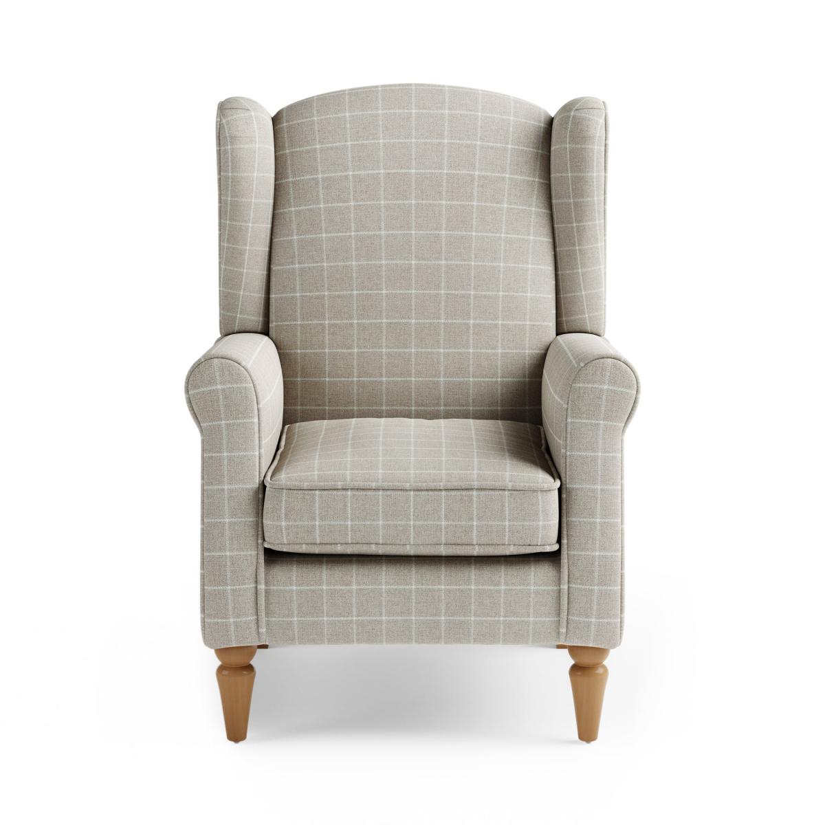 Oswald Self Assembly Window Pane Check Armchair Natural Natural – image 3