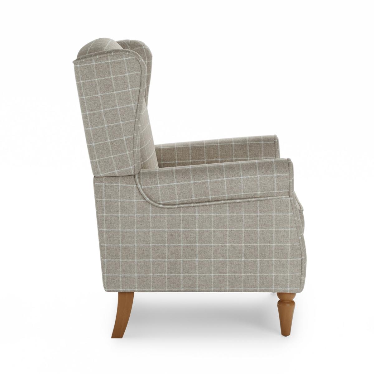Oswald Self Assembly Window Pane Check Armchair Natural Natural – image 4