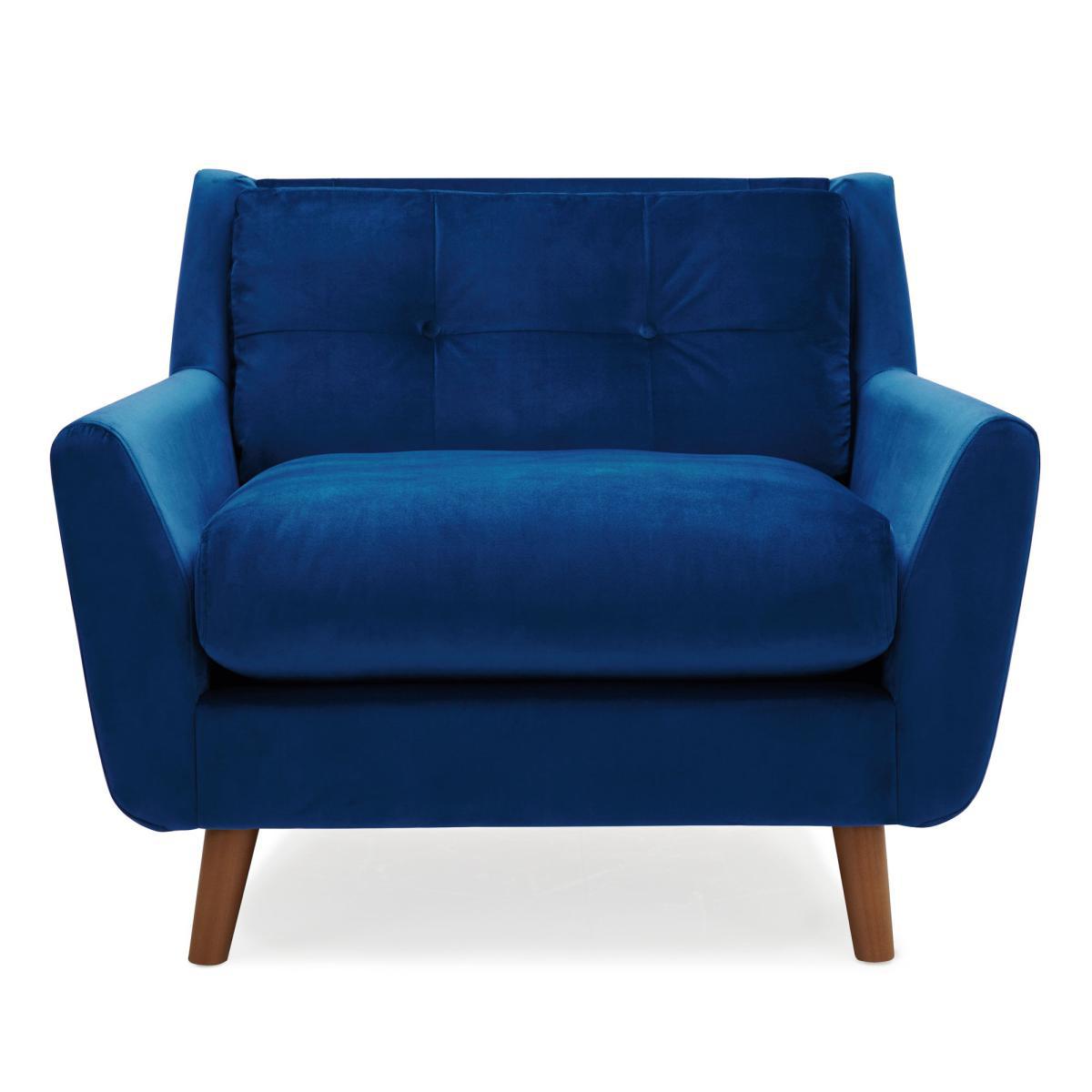 Halston Velvet Snuggle Chair Blue – image 9
