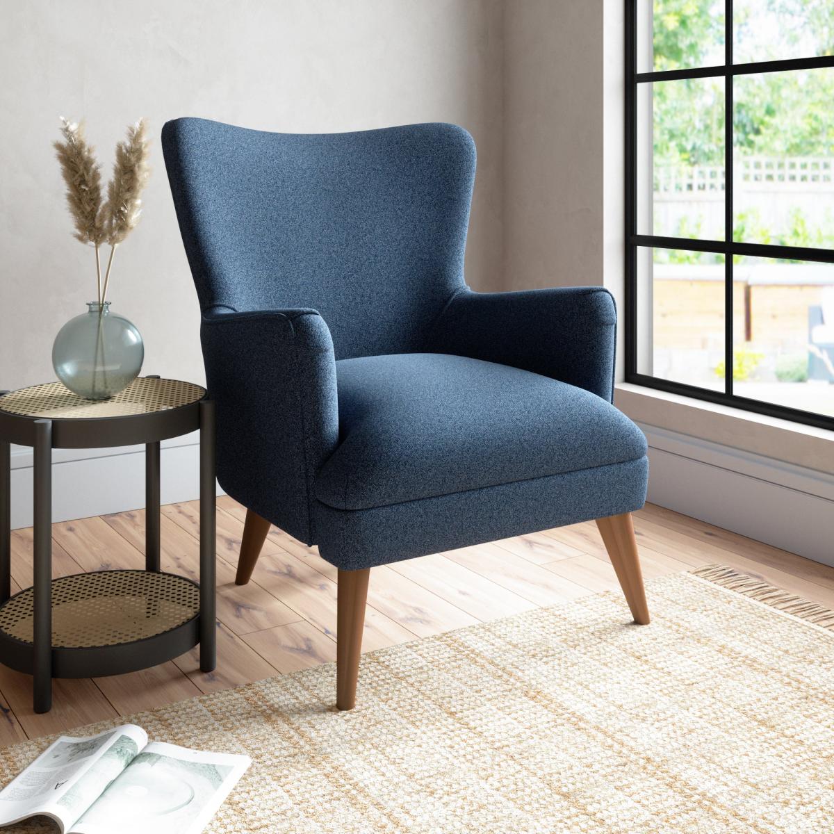 Marlow Woolly Marl Armchair Woolly Marl Navy – image 1