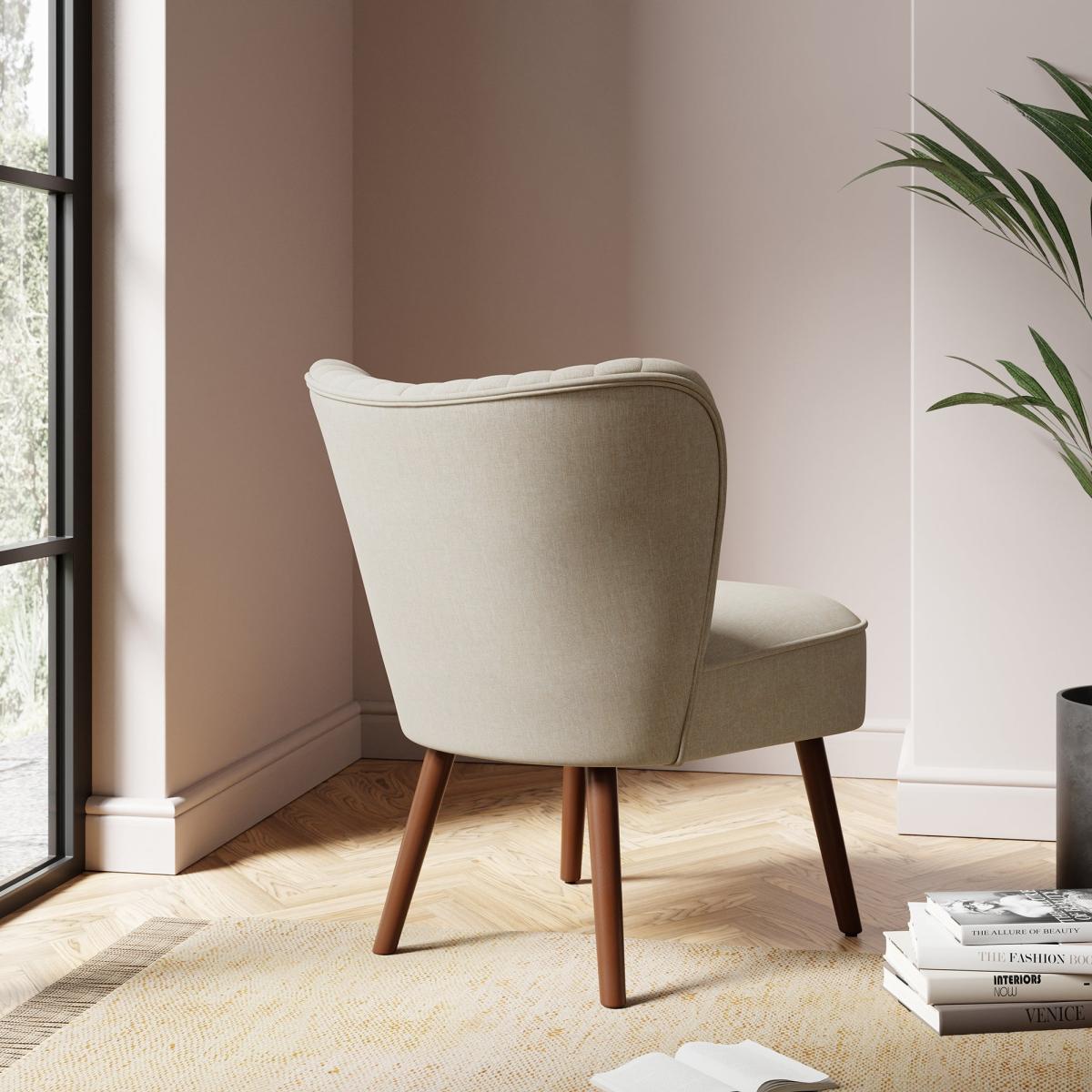 Camille Faux Linen Cocktail Chair Camille Natural – image 3