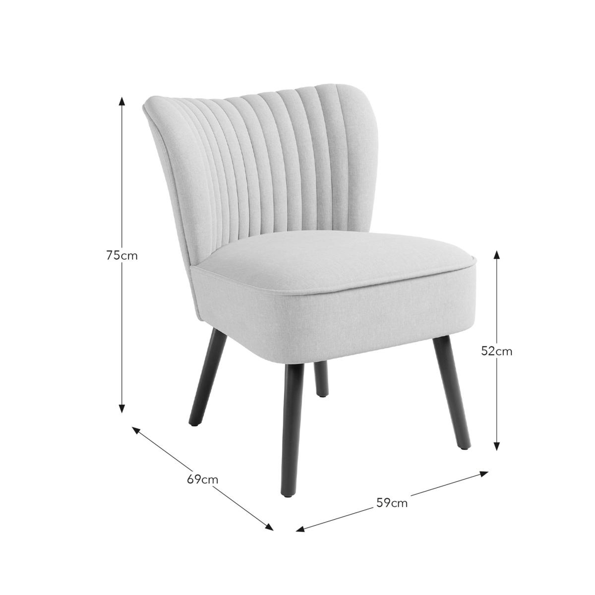 Camille Faux Linen Cocktail Chair Camille Natural – image 8
