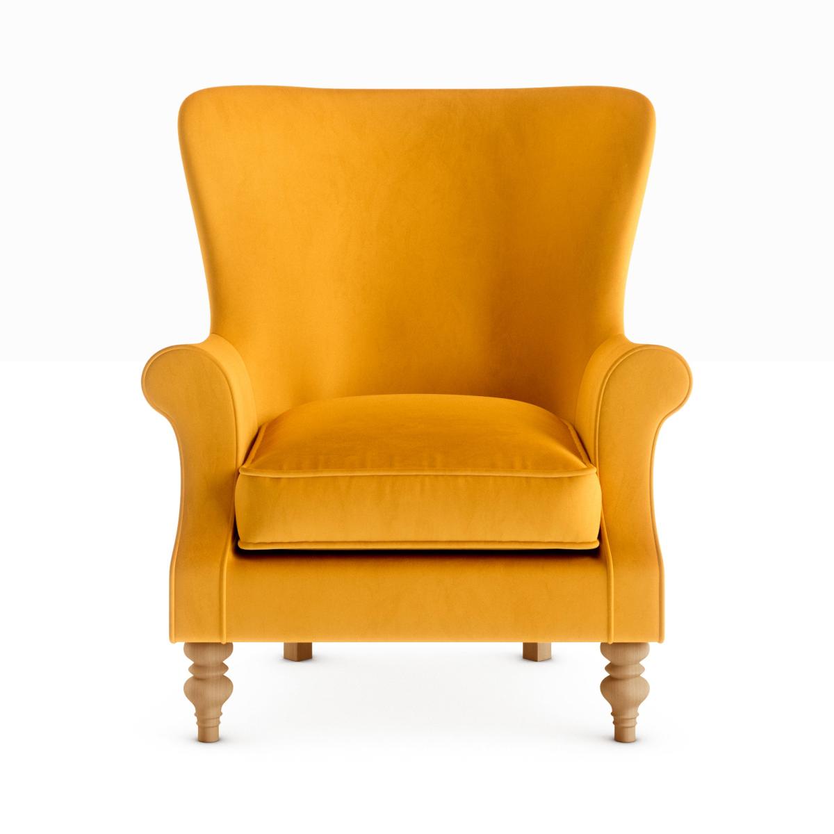 Charlbury Luxury Velvet Armchair Luxury Velvet Old Gold – image 3