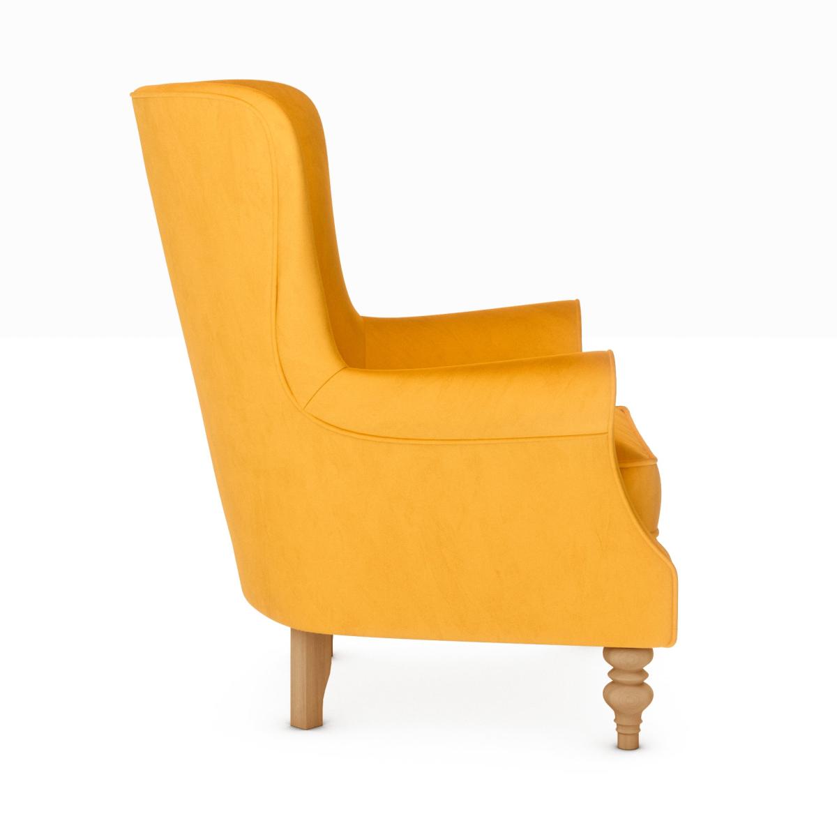 Charlbury Luxury Velvet Armchair Luxury Velvet Old Gold – image 5