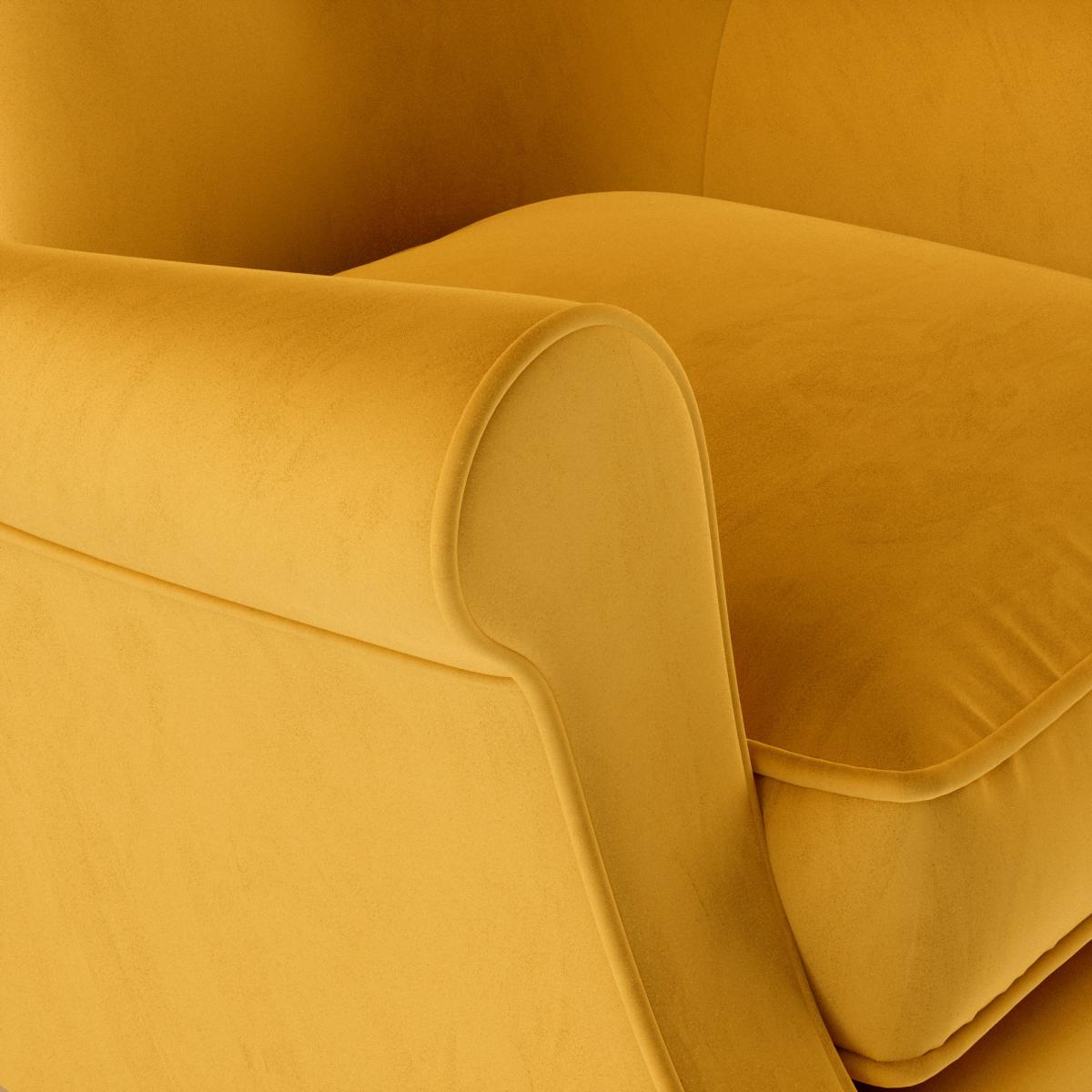 Charlbury Luxury Velvet Armchair Luxury Velvet Old Gold – image 6