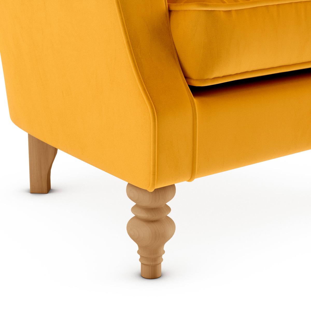 Charlbury Luxury Velvet Armchair Luxury Velvet Old Gold – image 7