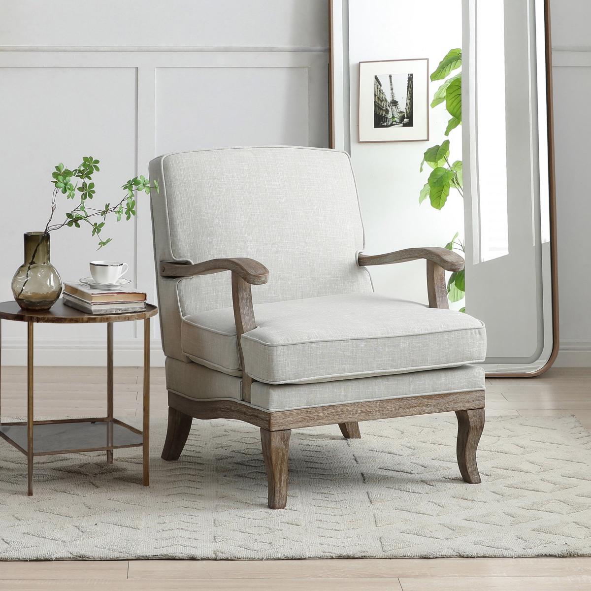 Return - Esme Cream Linen Chair, Cream – image 1