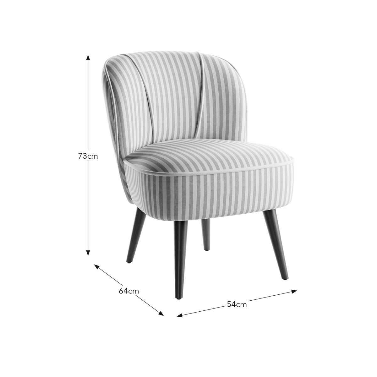 Elsie Cocktail Chair, Linford Stripe Linford Stripe Ferne – image 6