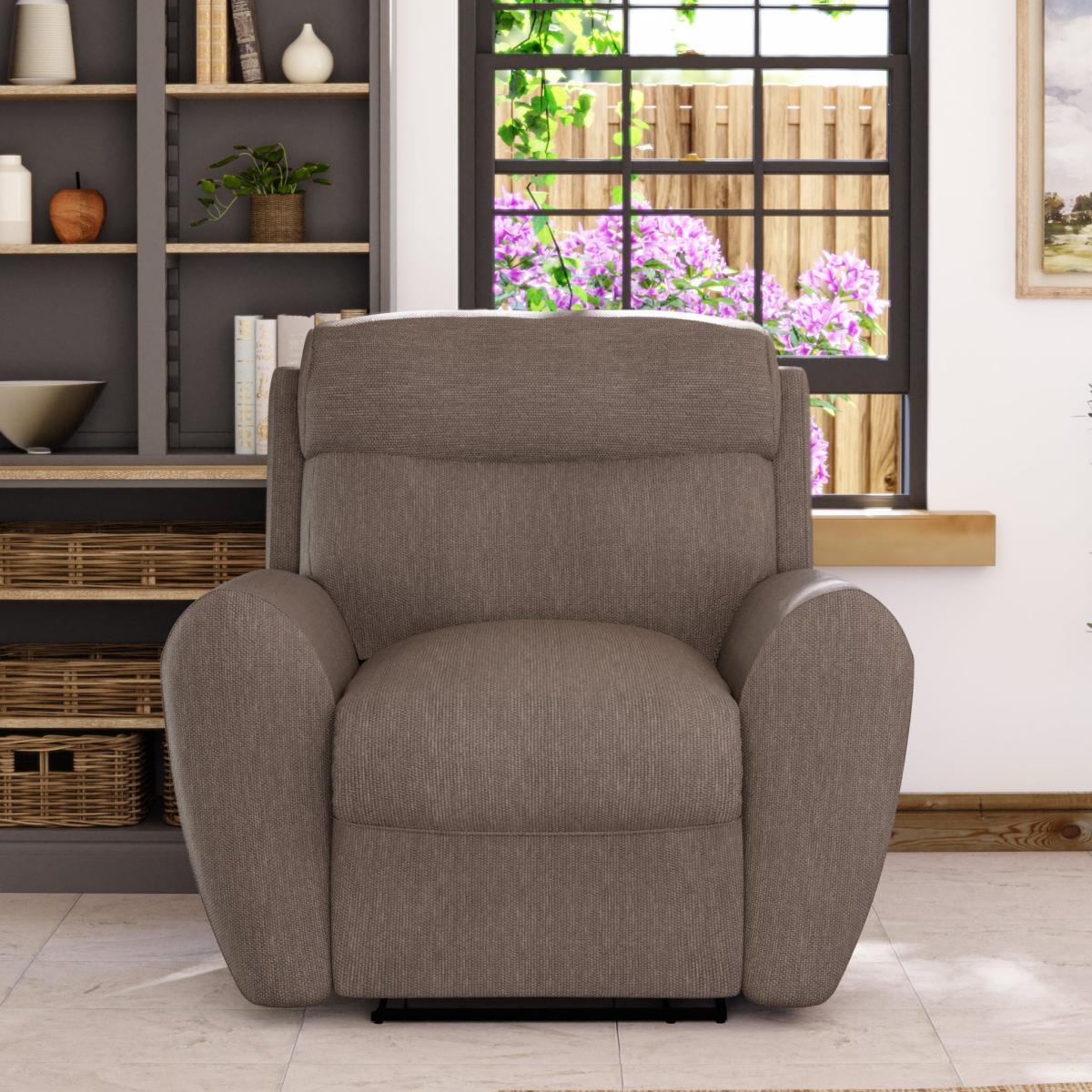 Wareham Manual Recliner Armchair Honeycomb Chenille Latte – image 3