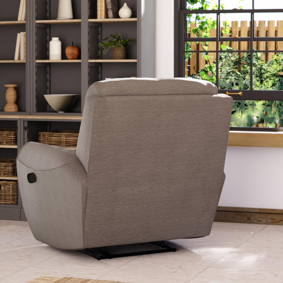 Wareham Manual Recliner Armchair Honeycomb Chenille Latte – image 5