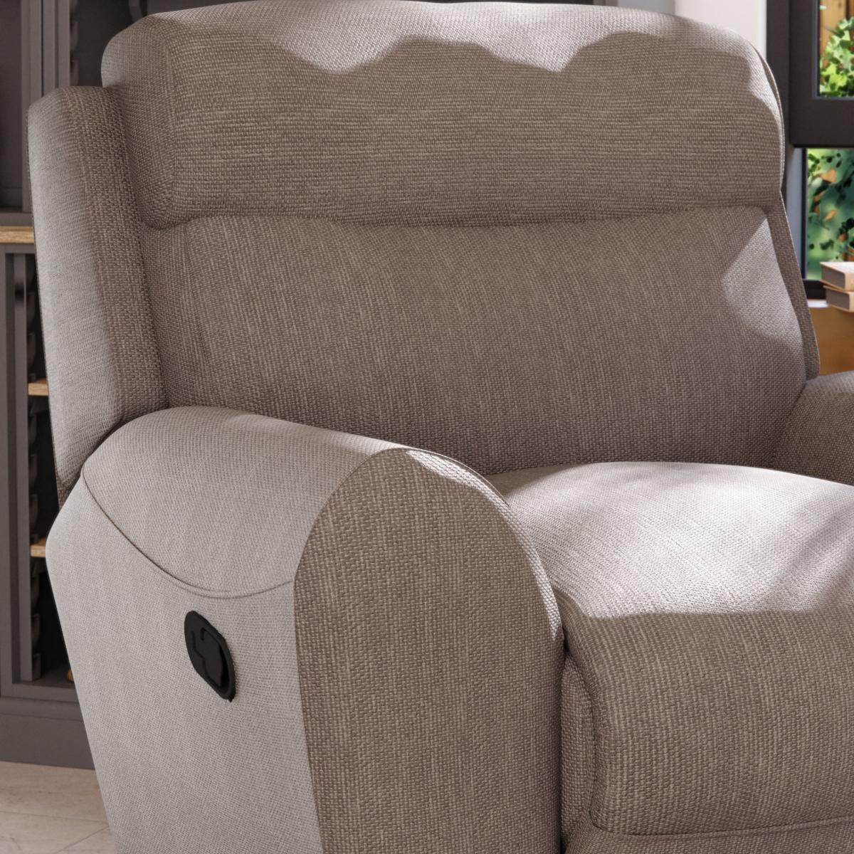 Wareham Manual Recliner Armchair Honeycomb Chenille Latte – image 6