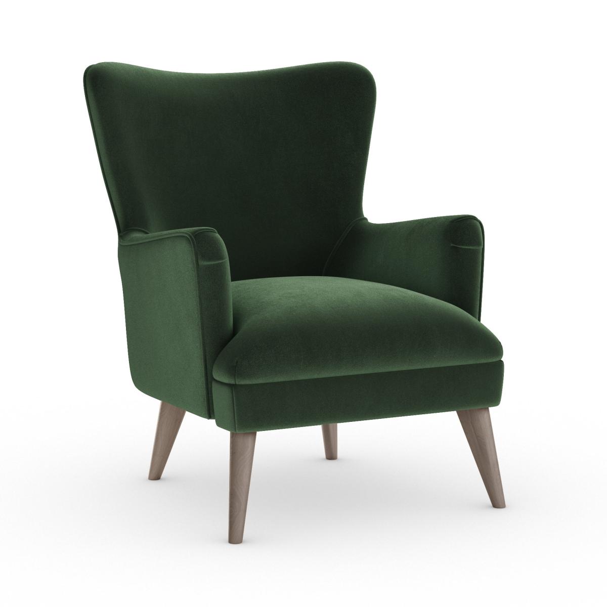 Marlow Wing Chair Cosy Velvet Bottle Green – image 2