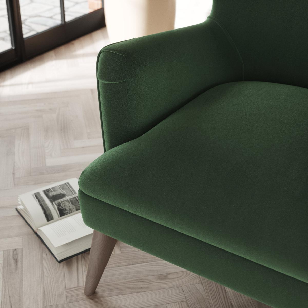 Marlow Wing Chair Cosy Velvet Bottle Green – image 5