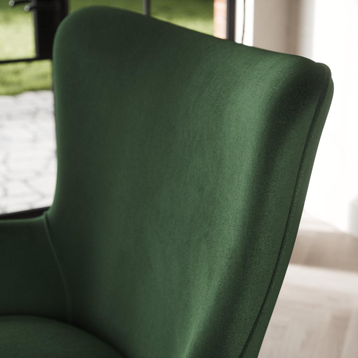 Marlow Wing Chair Cosy Velvet Bottle Green – image 6