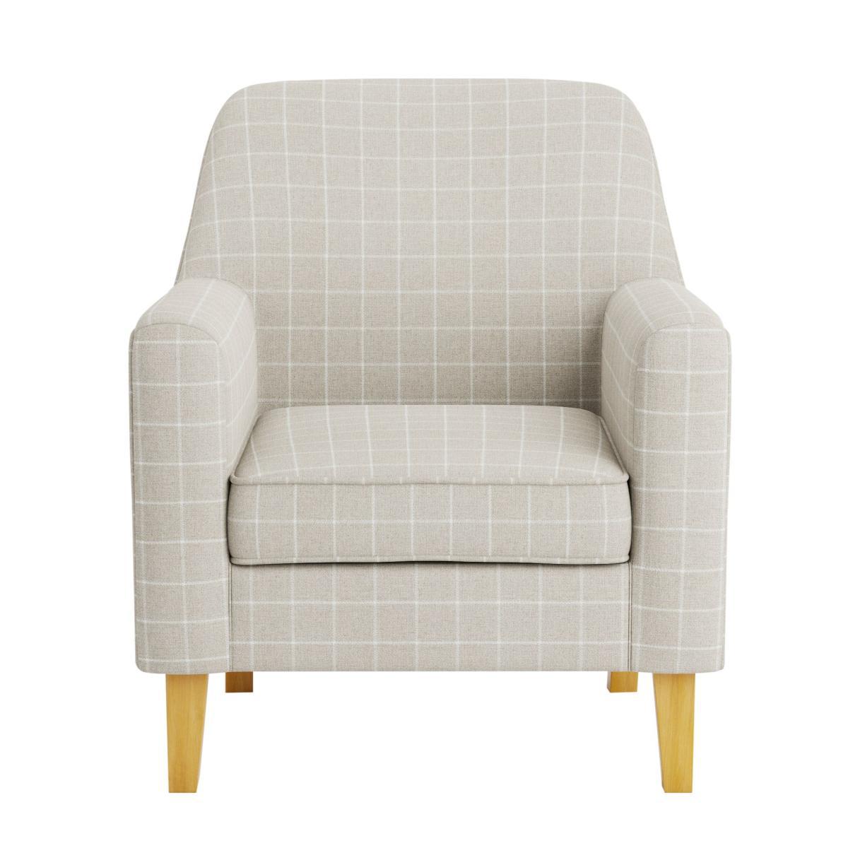 Cooper Window Pane Check Armchair Natural – image 2