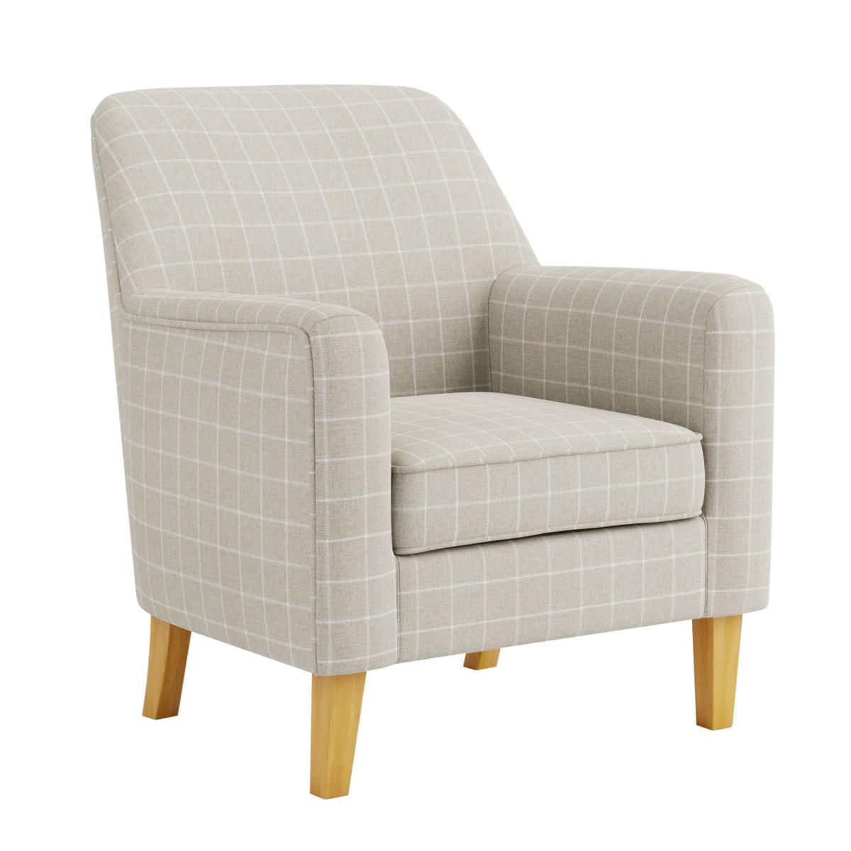 Cooper Window Pane Check Armchair Natural – image 3