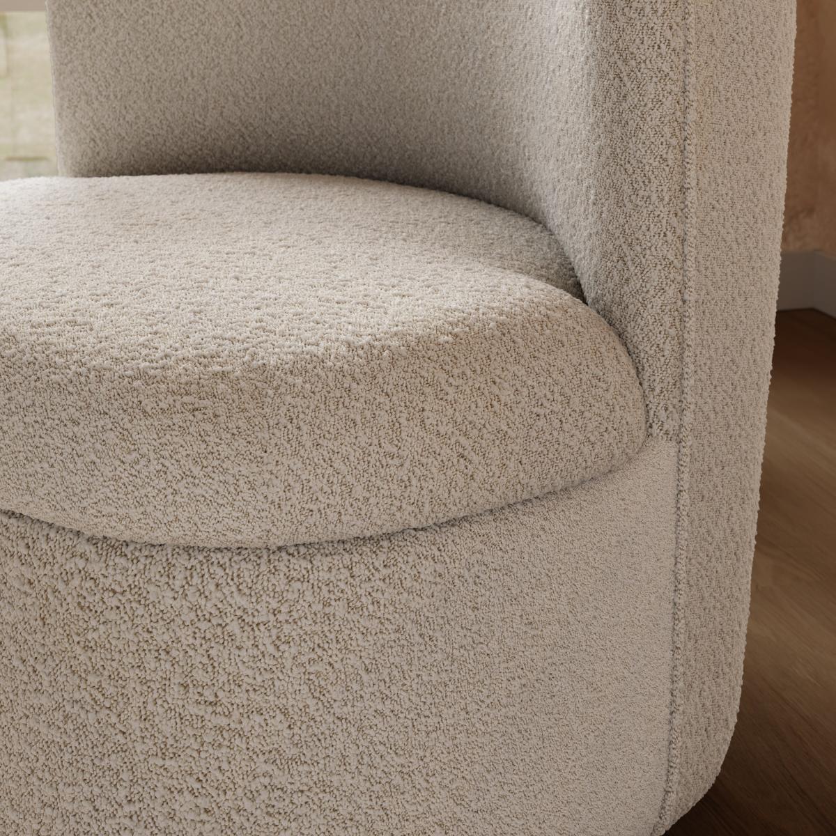 Modern Curves Boucle Occasional Chair Tonal Boucle Natural – image 3