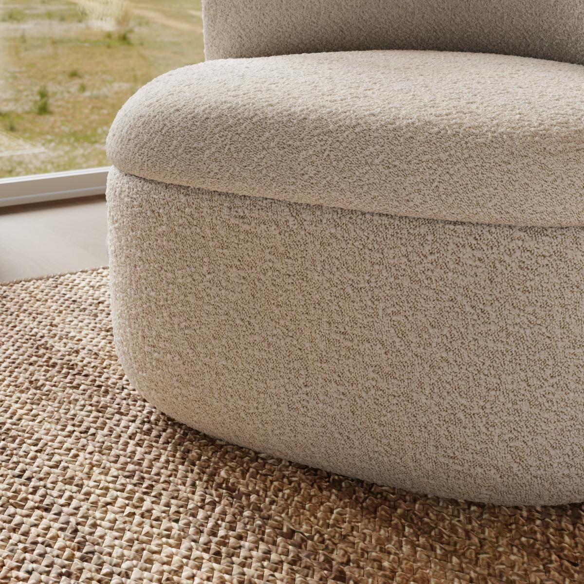 Modern Curves Boucle Occasional Chair Tonal Boucle Natural – image 4