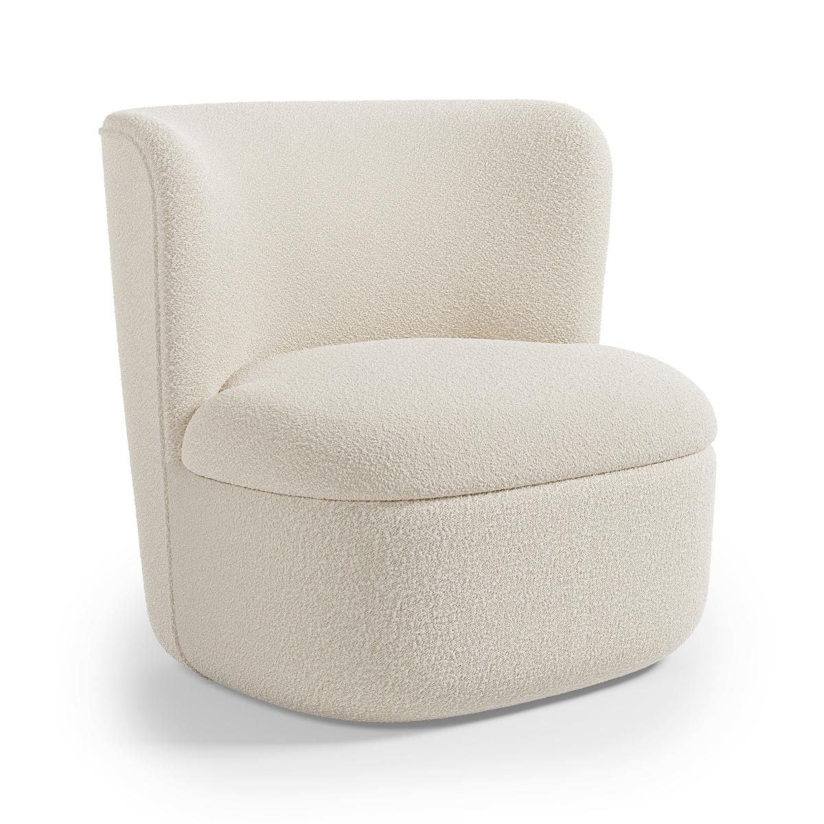 Modern Curves Boucle Occasional Chair Tonal Boucle Natural – image 7