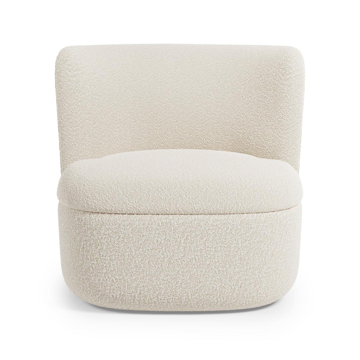 Modern Curves Boucle Occasional Chair Tonal Boucle Natural – image 8