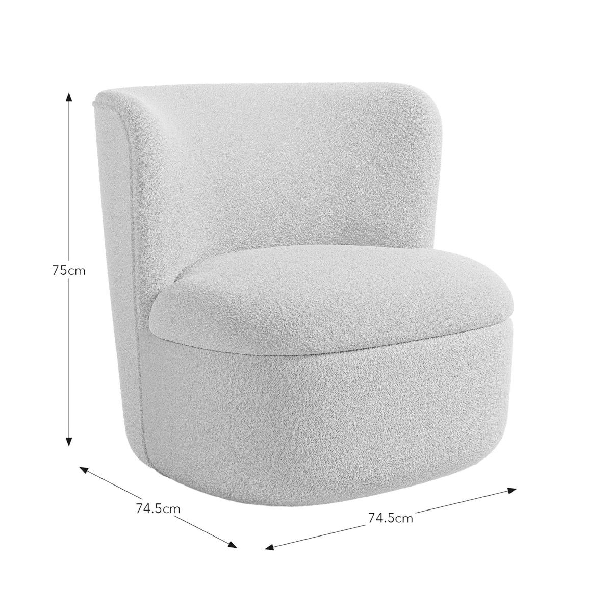 Modern Curves Boucle Occasional Chair Tonal Boucle Natural – image 9