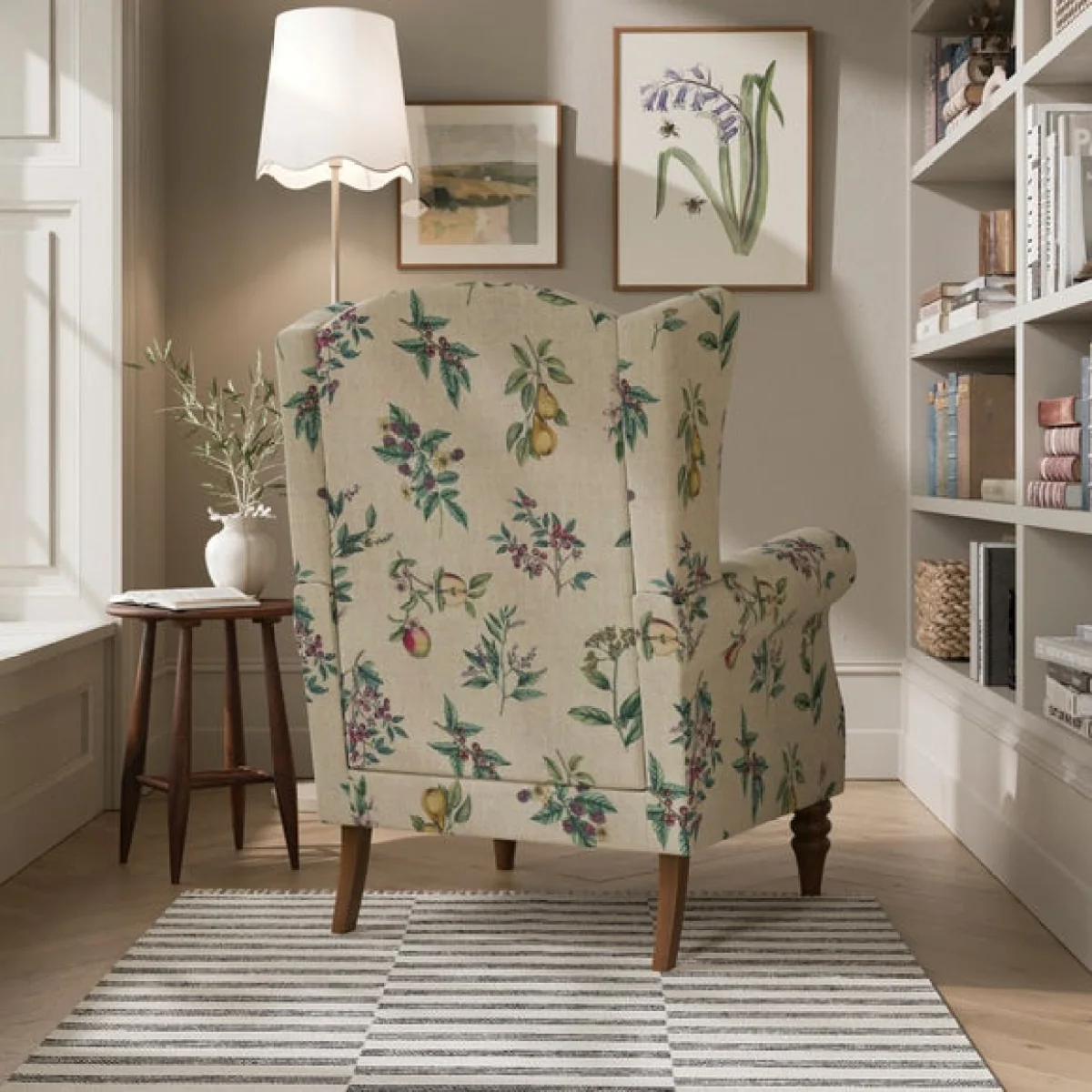 Charnwood Botanical Orchard Print Scroll Armchair – image 2