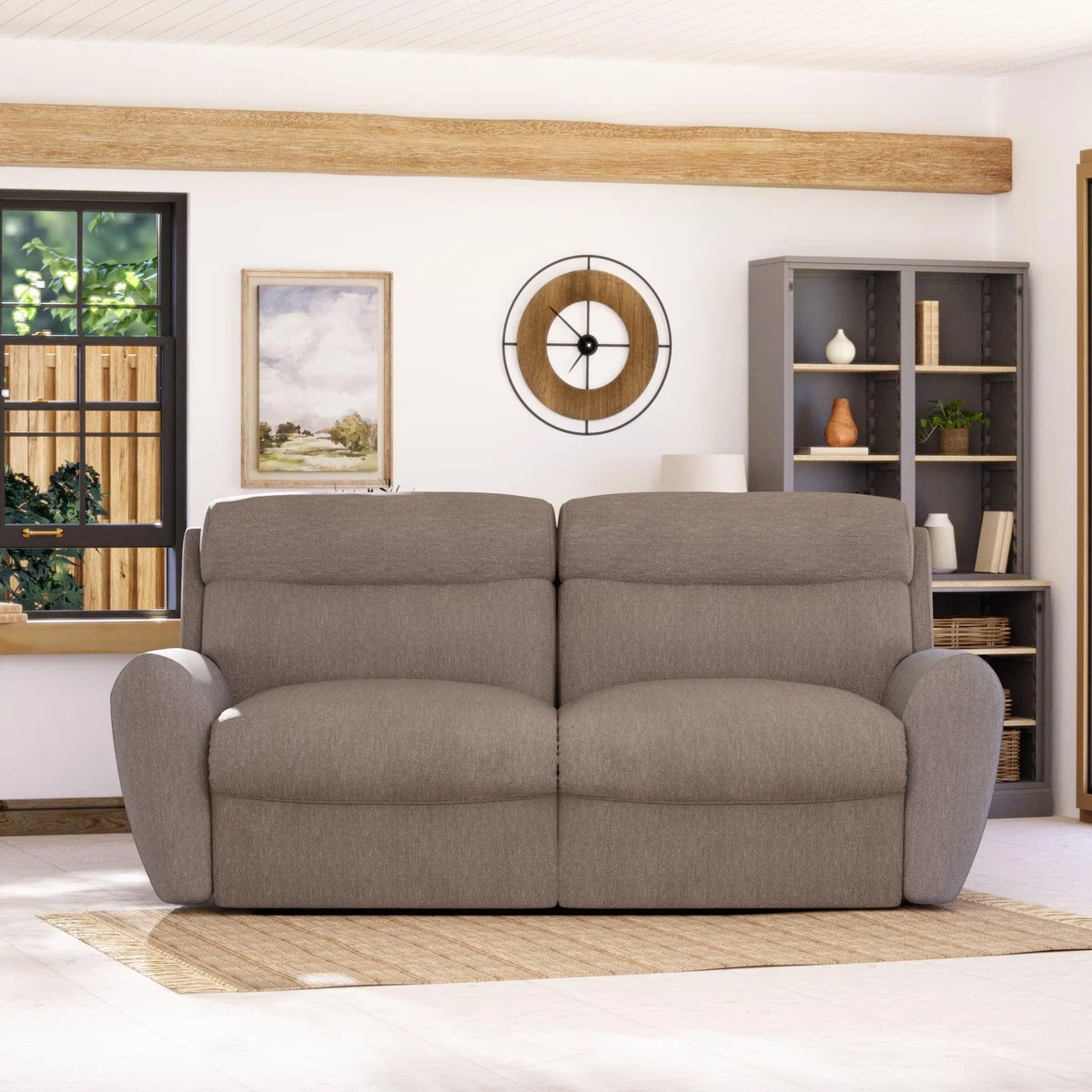 Wareham 3 Seater Power Recliner Sofa Honeycomb Chenille Latte – image 3