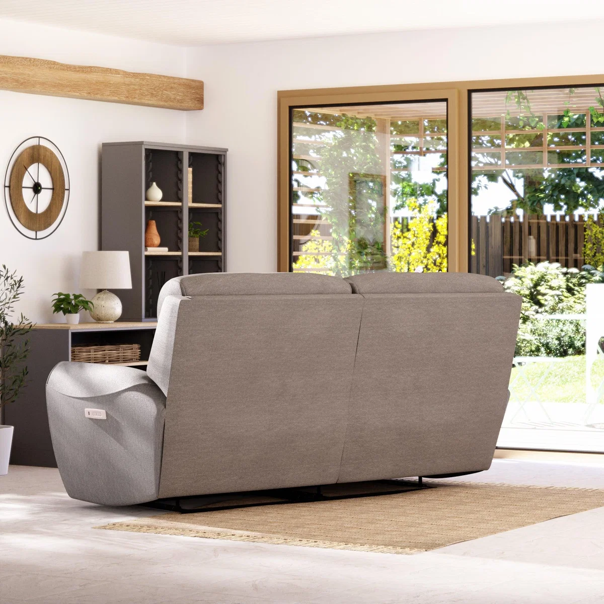 Wareham 3 Seater Power Recliner Sofa Honeycomb Chenille Latte – image 5